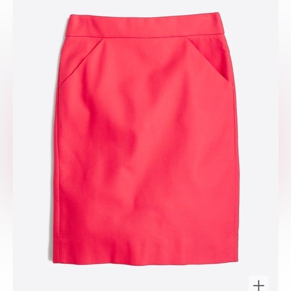 New JCrew Sz 4 Pencil Red skirt in double-serge cotton - Picture 1 of 6